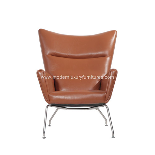 Hans J. Wegner CH445 Leather Wing Chair Replica